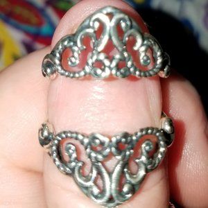 Sterling filigree rope swirl ring guard